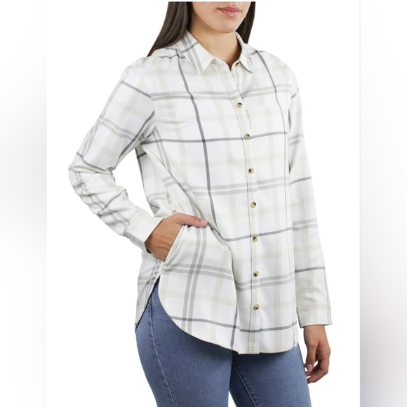 🌹XXL Jachs Girlfriend Women's Super Soft Flannel Shirt Shacket Plaid‎ - Picture 2 of 7